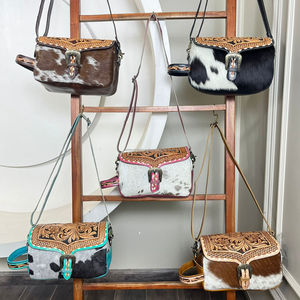 Trousse de toilette de voyage de luxe en gros Trousse de toilette à bandoulière en cuir de vachette usiné à la main pour femmes Organisateur de maquillage à la mode - Product Image 4