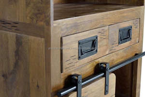 Mueble Bar Moderno de Madera Maciza de Mango para el Hogar o Apartamento, con 1 Puerta y Espacio de Almacenamiento - Product Image 3