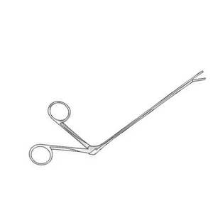 Pinces de retrait de bobines à pointes incurvées angulées de qualité supérieure avec mâchoires arrondies dentelées de 4 mm de large, 160 mm jusqu'à l'épaule, par Endochoice Medical - Product Image 1