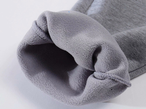Pantalon de survêtement gris pour homme avec taille élastique et cordon de serrage, poches latérales, décontracté, pour l'automne, en coton tricoté - Product Image 2