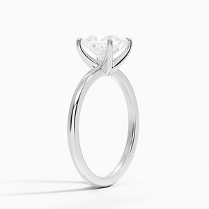 Bague BOJ 72 en argent 925, taille princesse, avec halo de pierres et griffes, solitaire diamant 2 carats, couleur D, VVS1, moissanite certifiée GRA, prix bas - Product Image 2