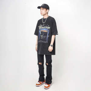 Pantalones Vaqueros Rectos para Hombre de Alta Calidad, Diseño Personalizado, Lavado Oscuro, con Bordado y Cierres - Product Image 5