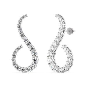 S Curve Stud <b>Earrings</b> IGI Certified Lab Grown Diamond Jewelry - Product Image 3