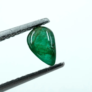 Esmeralda Zambiana Natural, Cabujón Liso, Gema Suelta en Forma de Pera para Joyería - Product Image 1