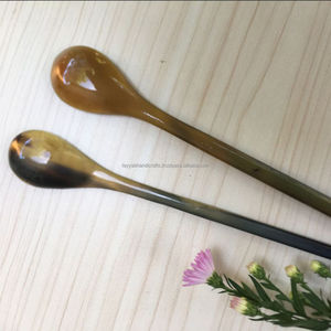 Cuillère artisanale en corne de buffle naturelle, polie à l'agate, design élégant en forme d'animal, décoration d'intérieur d'Inde - Product Image 5