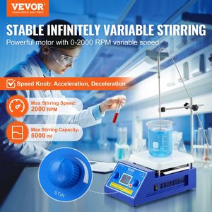 Agitatore Magnetico con Piastra Riscaldante per Uso di Laboratorio, Max 572 Fahrenheit / 300 Celsius, 0-2000 RPM, Capacità 5000mL - Product Image 2