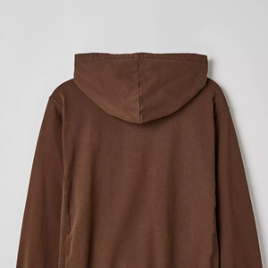 Sweat à capuche thermique personnalisé en molleton 100 % coton et polyester pour homme, style épaules tombantes, couleur unie - Product Image 5
