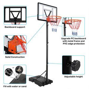 Canestri da Basket Regolabili in Altezza per Esterni 7-10 Piedi con Tabellone in Vetro Temperato e Telaio in Acciaio per Adulti e Adolescenti - Product Image 2
