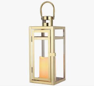 Lanterne en fer forgé artisanale avec panneaux en verre pour la décoration de Noël et de Pâques, utilisation intérieure et extérieure - Product Image 1