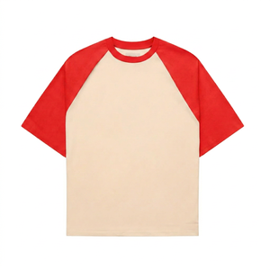 เสื้อยืดเบสบอลคอกลม แขนสั้น สีเหลืองเบจ ลายบล็อก 100% โพลีเอสเตอร์ ทรงปกติ สีพื้น สำหรับผู้ใหญ่ - Product Image 3