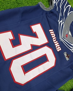 Conjunto de Uniforme de Fútbol Americano Juvenil 2026, Color Azul Marino y Blanco, Cuello en V, Sin Mangas, con Pantalones Blancos, Impresión Sublimada, Logotipo Familiar - Product Image 4