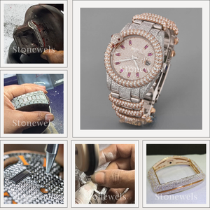 Stonewels 2025 Luxury Unisex Automatic <b>Watch</b> Customizable Diamond VVS Moissanite Full Gold Case Classic Ceramic Fashion - Product Image 2