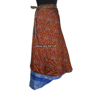 Compra en Línea al por Mayor: Falda Vintage Estilo Sari, Boho, Multicolor, para Verano, Cómoda, a la Moda, Estilo Hippie - Product Image 1
