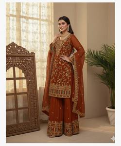 Premium JMY Silk Sharara Suit Set with <b>Sequins</b> Embroidery Dupatta - Product Image 3