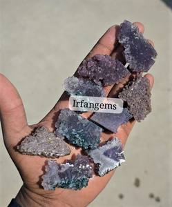 Lot de tranches d'agate raisin 100% naturelles faites à la main, prix de gros, pierres pour la fabrication de bijoux en agate raisin, formes et tailles variées - Product Image 5