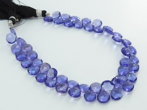 Cuentas sueltas de cristal facetado en forma de corazón de cuarzo azul iolita de 8 mm, hilo de 8 pulgadas para la fabricación de pendientes de lágrima y joyería - Product Image 2