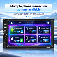HANTUE 7 Zoll Universal Auto-Multimediaplayer HD-Touchscreen Autoradio mit CarPlay Android Auto Rückfahrkamera FM USB