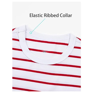 Camiseta a Rayas para Hombre, Manga Corta, Cuello Redondo, Clásica, con Rayas Horizontales, Informal, de Verano, de Algodón, Ligera y Cómoda - Product Image 2