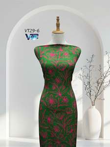 Tissu satiné imprimé floral VT29, 100% polyester, 150/160 cm, léger, extensible, respirant, tissé, pour vêtements féminins, matière pour robe - Product Image 6