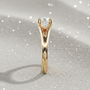 Bague de fiançailles solitaire à tige fendue en or massif |   Diamant de laboratoire cultivé en laboratoire - Product Image 6