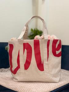 Custom Woven Canvas Tote <b>Bag</b> with Letter Print Extra Large Size Zipper Closure Shoulder <b>Strap</b> <b>for</b> Daily Use - Product Image 2