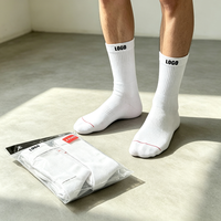 Chaussettes unisexes de couleur unie, logo personnalisé, chaussettes en coton tricotées, chaussettes de sport respirantes, chaussettes décontractées mi-mollet