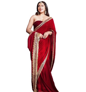 Bollywood Hermoso Borde de lavanda bordado de lentejuelas de 5mm con Sari de seda - Product Image 1