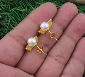 Boucles d'oreilles pendantes de luxe vintage faites à la main en argent sterling 925 massif avec perles naturelles pour mariage, anniversaire, cadeau, fête - Product Image 2