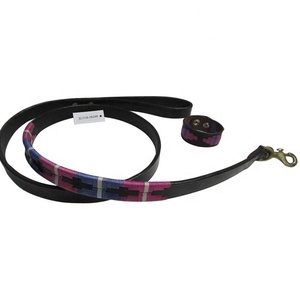 Collier de chien en cuir véritable Polo Design avec accessoires de laisse pour animaux de compagnie Bande élégante pour le confort canin. - Product Image 6