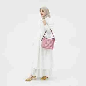 Bolso Tote Cruzado de Gran Capacidad para Mujer, Diseño Floral Clásico, Color Sólido, con Cierre de Cremallera y Forro de Poliéster - Product Image 2