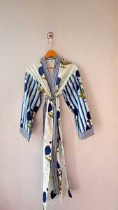 Handmade Loose Elegant Safari Print Natural Soft Fabric Cotton Casual Kimono Robe Dressing Gown V-neck Quick Dry Comfortable - Product Image 2