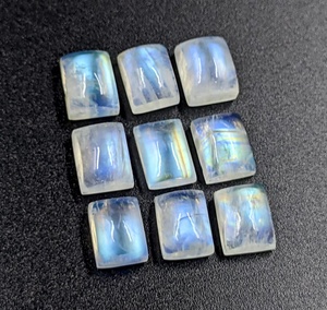 พลอยมูนสโตนทรงบาแกตต์สีรุ้ง ขนาด 9x11 12x16 มม. พลอยธรรมชาติสำหรับทำเครื่องประดับ ราคาขายส่ง - Product Image 4