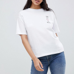 เสื้อยืดคอกลมผ้าฝ้ายสีขาวสำหรับผู้หญิง ทรงปกติ สวมใส่สบาย สีพื้น ผ้าเจอร์ซีย์ แขนสั้น ระบายอากาศได้ดี ใส่ได้ทุกฤดู - Product Image 4