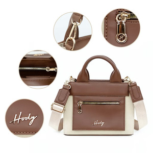 Sac à main en PU pour femme Hody avec fermeture à glissière, doublure en satin, design de mode luxueux, contraste de couleurs, utilisation quotidienne - Product Image 1
