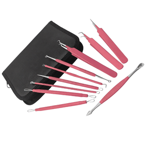 Kit de 10 Herramientas para Eliminar Puntos Negros y Espinillas, Extractor de Acné de Acero Inoxidable Rosa, Herramientas de Belleza para el Cuidado de la Piel - Product Image 6