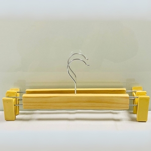 Wholesale <b>Cheap</b> Durable Eco-Friendly Wooden Hangers Stainless Steel Clips Multifunction Non-Slip Single Bathroom Living Room - Product Image 4