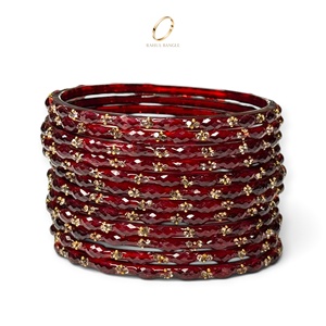 Pulseras Kashmiri de Cristal de Circonio Rojo Granate de Moda, las Más Vendidas, con Acabado Chapado en Oro, para Bodas de Mujeres - Product Image 5