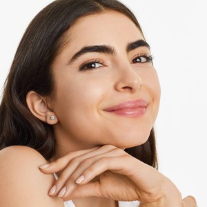 Trendy 925 <b>Silver</b> <b>Stud</b> Earrings With Round Cut Moissanite Diamonds For Women Daily Wear Fashion Jewelry And Gift Purposes - Product Image 2