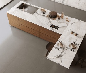 Losas de Porcelana Pulida Blanca de Cuarcita Castello, Superficies Elegantes con Efecto Mármol para Interiores de Lujo - Product Image 2