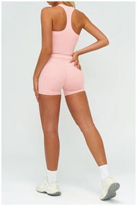 Soutiens-gorge de sport personnalisables pour femmes, couleur contrastée, couleur chair, doux, confortables pour le yoga, à bonnets couvrants et effet push-up, haute élasticité, pour la course et le fitness, style racer - Product Image 5