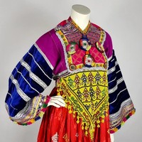 Ensemble de robes vintage afghanes pour femmes, tenue de mariage élégante avec broderie artisanale, robes afghanes uniques et respirantes