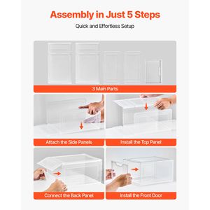 Set di 9 Scatole Trasparenti Grandi per Scarpe, Organizzatori in Plastica Leggeri e Impilabili con Porta Magnetica, Adatte per Sneakers Taglia 13 USA - Product Image 5