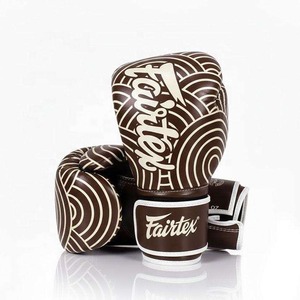 Fairtex Boxing <b>Gloves</b> Maroon White Wave Pattern Genuine Leather Breathable Adult Training Gear Boxing <b>Gloves</b> - Product Image 2