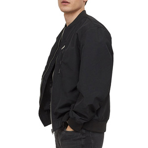 Trendy Windbreaker Bulk Supplier Cheap Price Streetwear Fashion Clothing Factory Direct Zip Up Varsity Bomber Jacket Black <b>Coat</b> - Product Image 6
