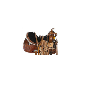 Fournisseurs et fabricants de selle de baril de cheval occidental en cuir floral sculpté à la main teint à tambour brun - Product Image 3