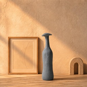 Minimalist <b>Ceramic</b> <b>Vases</b> Matte Finish 8-16 Inches Handmade Tabletop Decor Set - Product Image 5