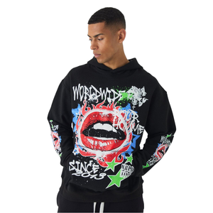 Custom Streetwear 100% Cotton Hoodie High Quality Heavyweight Oversized Cropped <b>Pullover</b> Hoodie <b>Men</b> Graphic Hoodies - Product Image 1