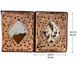 Nueva Carpeta de cartera de regalo de graduación de cuero mecanizado a mano Vintage carpeta de anillas con cremallera de cuero de vaca genuino para entrevistas - Product Image 2