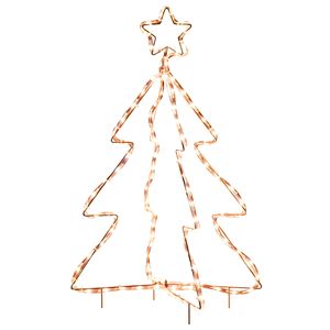 Christmas LED Motif Light Christmas Tree Warm White <b>Rope</b> <b>Lighting</b> with Steel Frame Stake Outdoor Ornament Decoration - Product Image 1