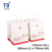 Bolsa de papel con asa retorcida de excelente calidad, 310x260x170mm, para compras, comerciantes, embalaje, drop-shippers y vendedores
